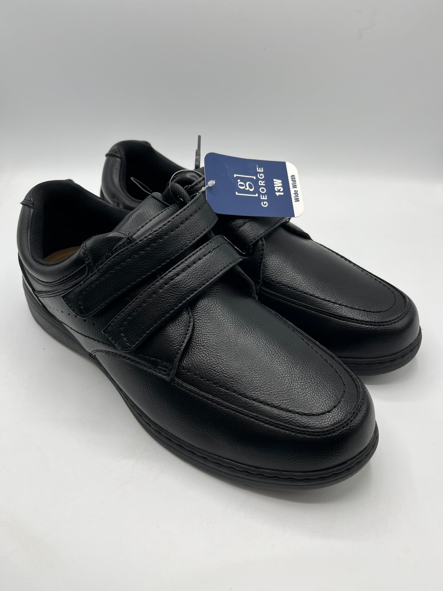 George casual black shoe size 13 wide strap opening