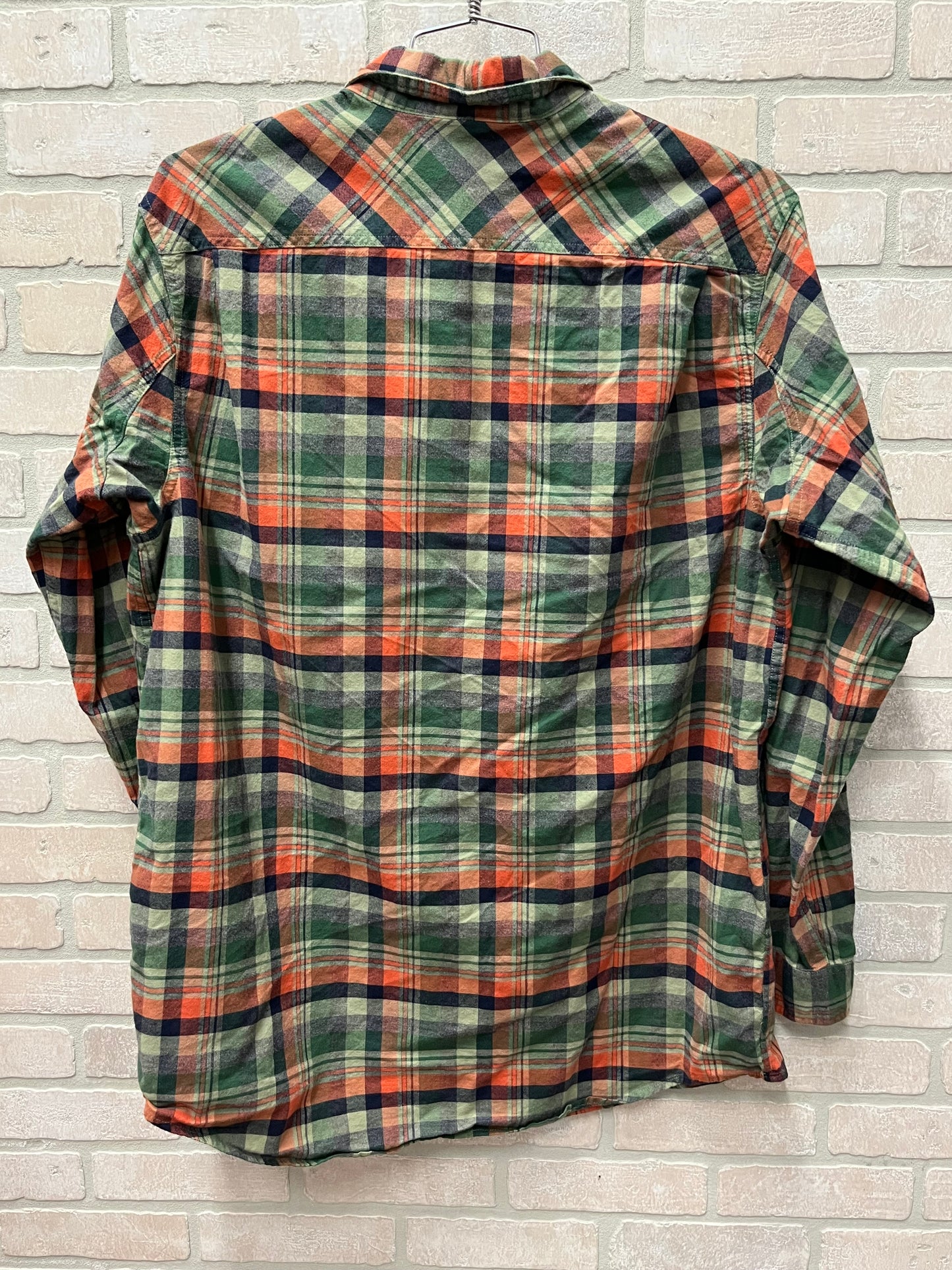 Duluth trading Co.long sleeve, button up flannel shirt men’s size extra large tall trim fit preowned