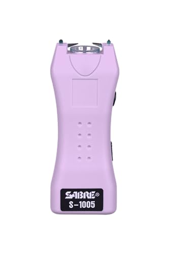 SABRE Pepper Spray & 2-in-1 Stun Gun with Flashlight, Self Defense Kit, Fast Flip Top Safety, Finger Grip for Better & Faster Aim, Painful 1.60 µC Charge, 120 Lumen LED Light, Rechargeable, 0.54 fl oz