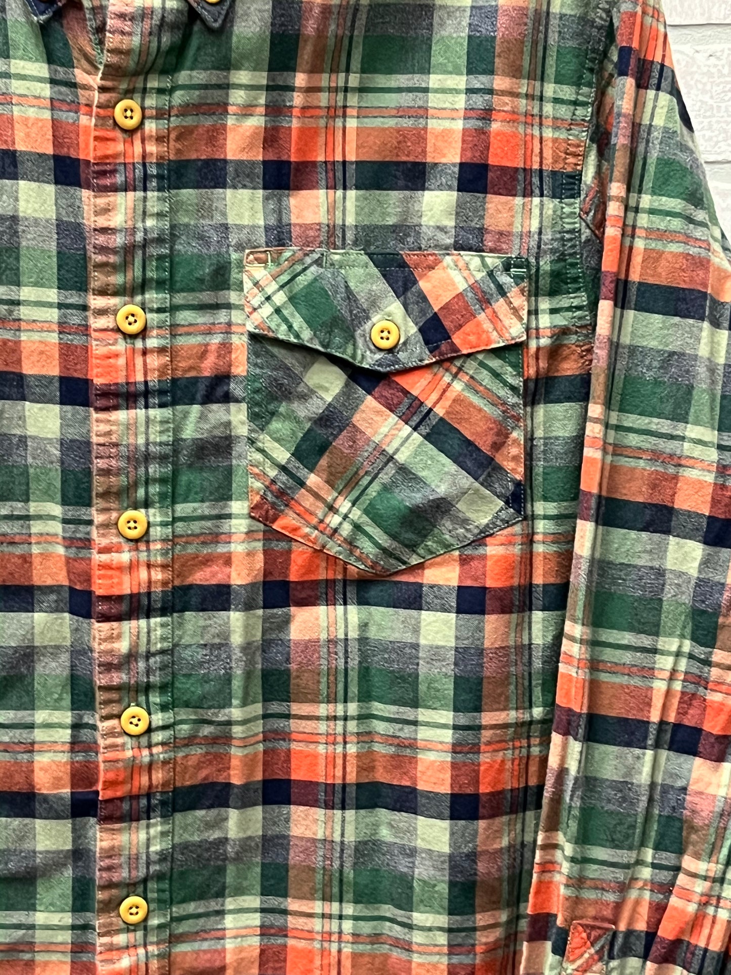 Duluth trading Co.long sleeve, button up flannel shirt men’s size extra large tall trim fit preowned