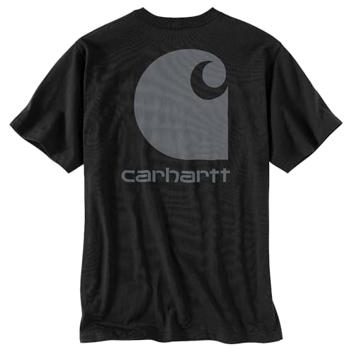 Carhartt Men's Relaxed Fit Heavyweight Short-Sleeve Pocket C Graphic T-Shirt, Black