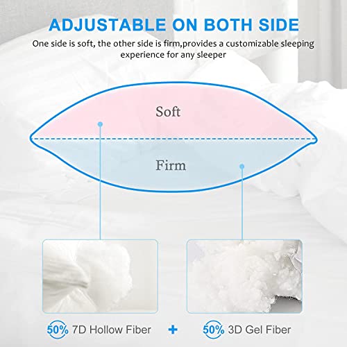 EIUE Hotel Collection Bed Pillows for Sleeping 2 Pack Queen Size，Pillows for Side and Back Sleepers,Super Soft Down Alternative Microfiber Filled Pillows,20 x 30 Inches