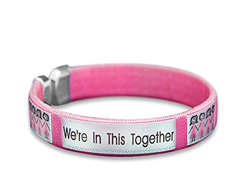 Fundraising For A Cause | Cute Breast Cancer Awareness Ribbon Bangle Bracelets – Inexpensive Pink Ribbon Wristbands for Breast Cancer Fundraising & Awareness (25 Bracelets)