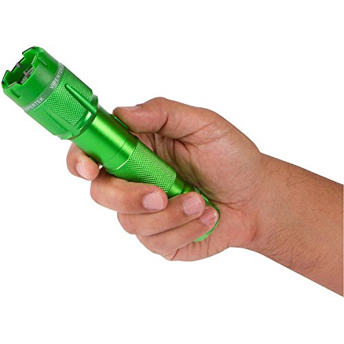 VIPERTEK VTS-T03 Aluminum Stun Gun for Self Defense Rechargeable with LED Flashlight, Green