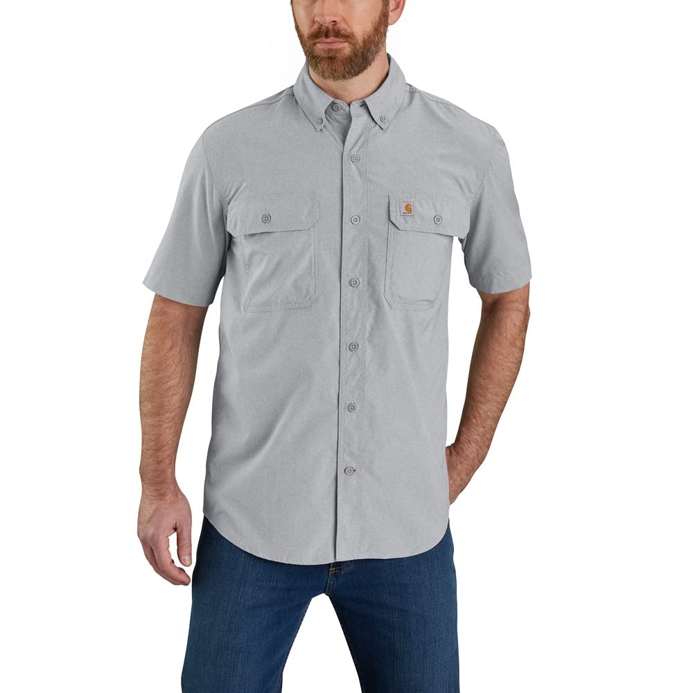 Carhartt mens Force Relaxed Fit Lightweight Short-sleeve Work Utility T Shirt, Steel, Large US