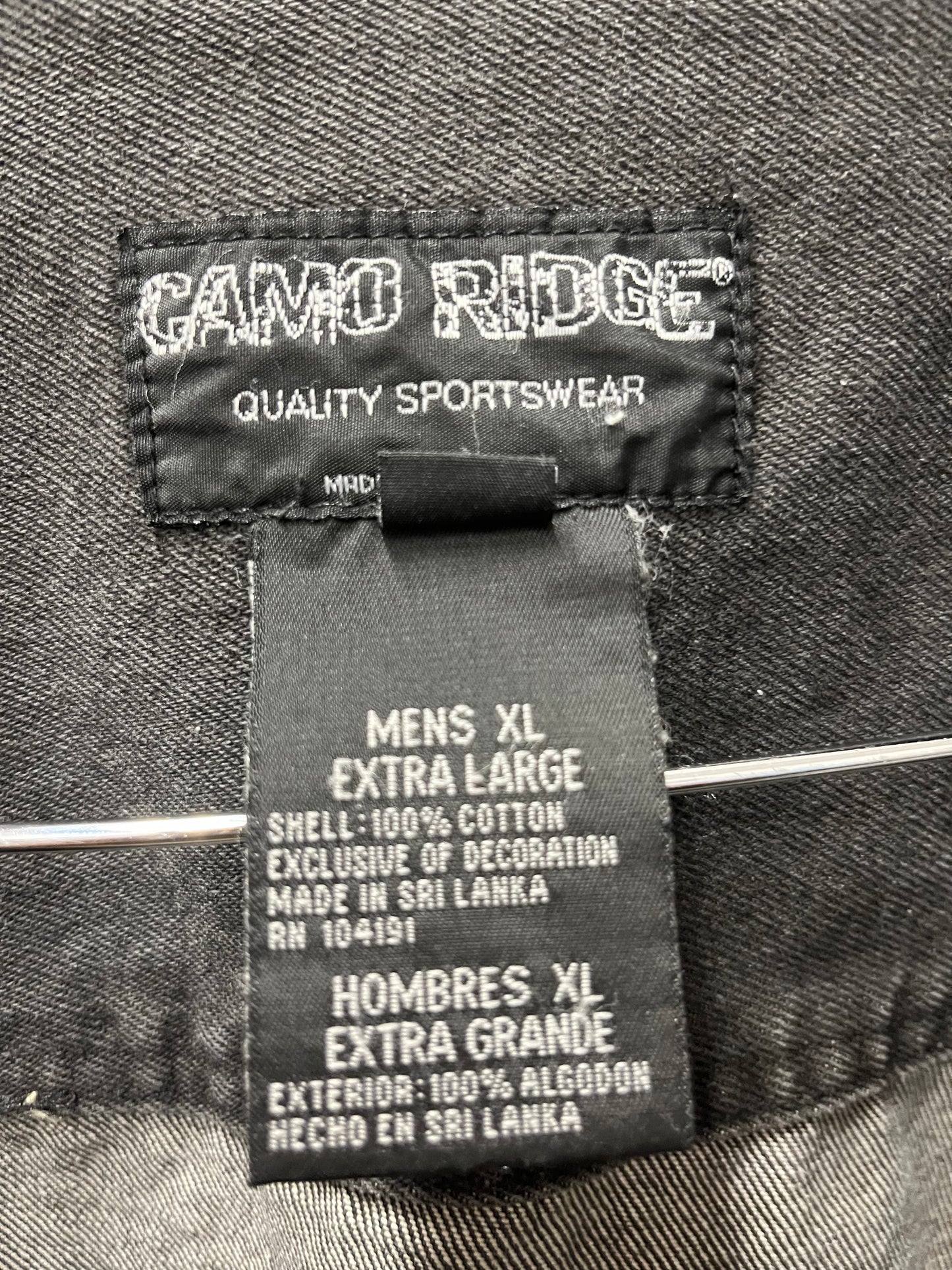 Camo Ridge, vintage, camo, black denim, jacket, size extra large grand Men’s preowned