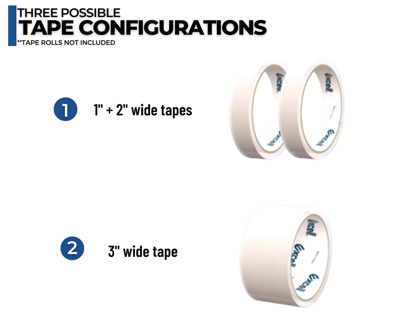 Excell Twin Premium Wide Metal Multi-Roll Desktop Tape Dispenser, ET-12271, 2 inch Wide, 3 inch Core