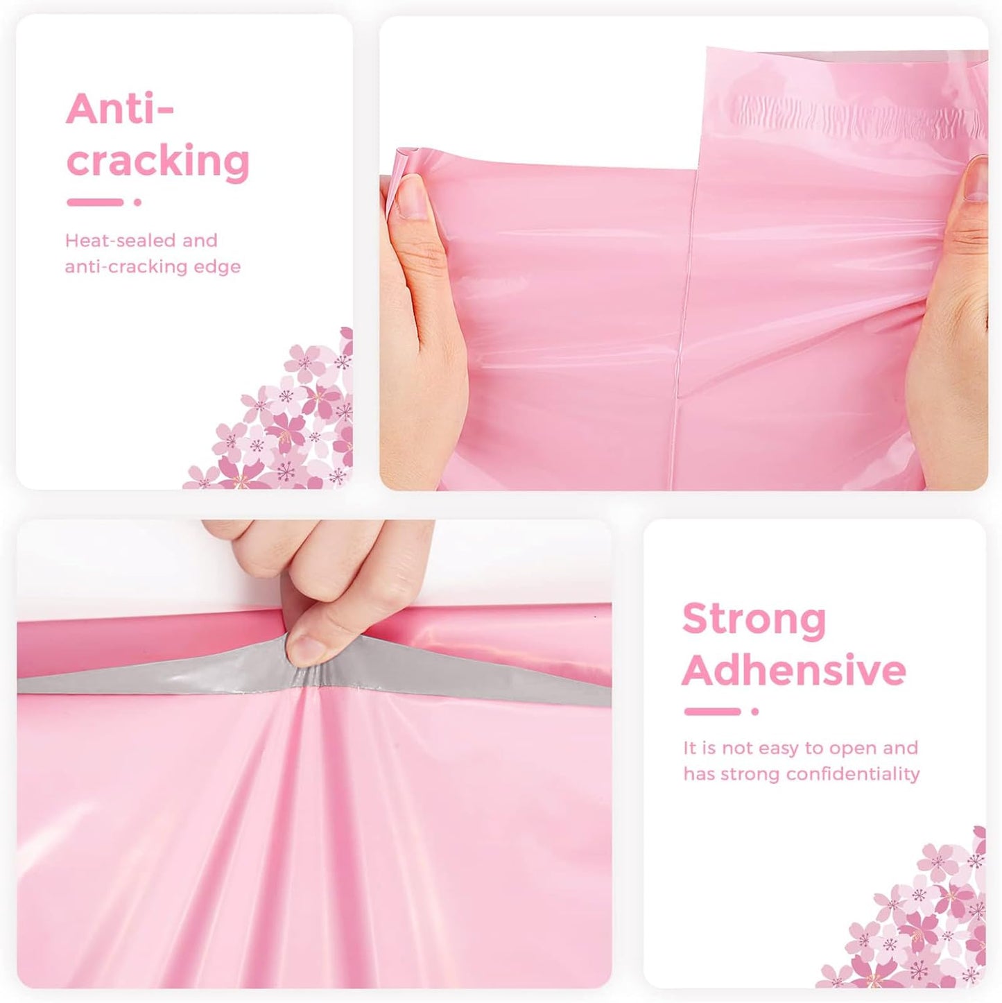 Metronic Poly Mailers 10X13 100 Pack, Strong Adhesive Shipping Envelopes for Clothing, Medium Shipping Bags for Small Businesses, Waterproof Mailers Poly Bags for Shipping, Packages Bags Light Pink