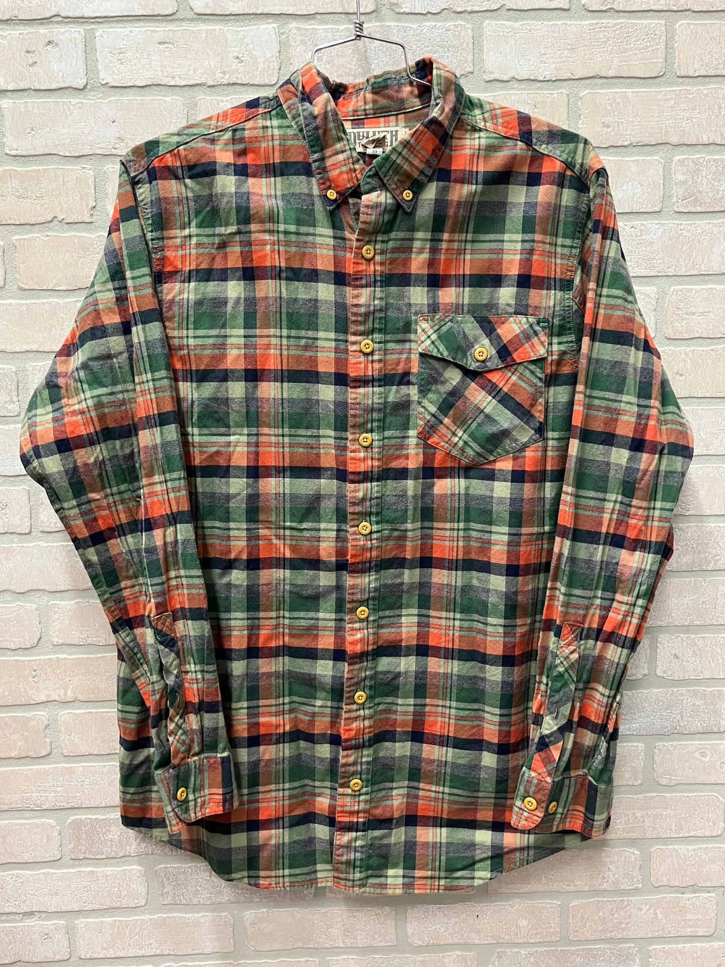 Duluth trading Co.long sleeve, button up flannel shirt men’s size extra large tall trim fit preowned