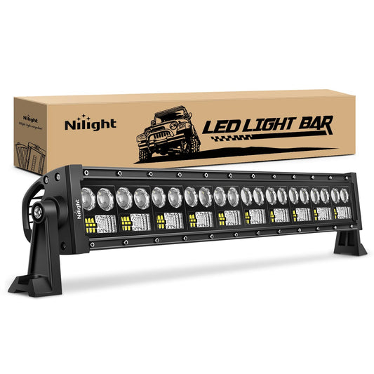 Nilight LED Light Bar 22Inch 150W 7D 15000LM Double Row Flood Spot Combo Off Road Led Bar Driving Lights Boat Lights Super Bright for Truck Golf Cart SUV ATV UTV Boat, 2 Years Warranty