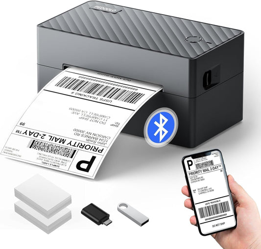 PEDOOLO Label Printer, Bluetooth Shipping Label Printer, 4x6 Thermal Printer for Shipping Packages, Compatible with Android,iOS,Windows,Mac,Chromebook,Amazon,Ebay,UPS,USPS,FedEx,Shopify