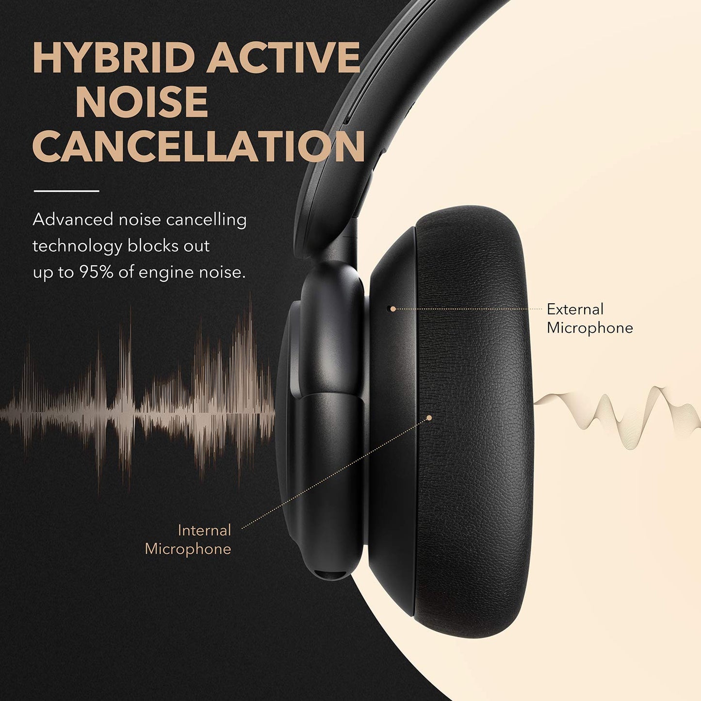 Soundcore by Anker Life Q30 Hybrid Active Noise Cancelling Headphones with Multiple Modes, Hi-Res Sound, Custom EQ via App, 40H Playtime, Comfortable Fit, Bluetooth, Multipoint Connection