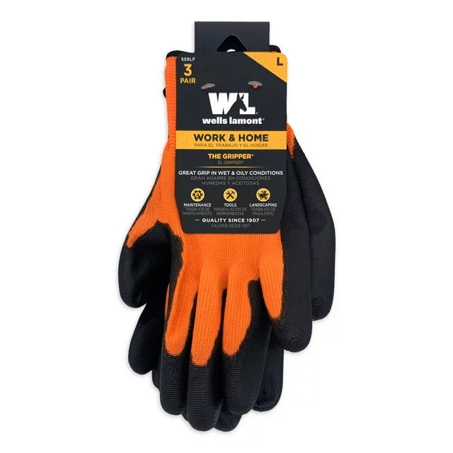 Wells Lamont Men's Ultimate Gripper Glove, 3 Pack