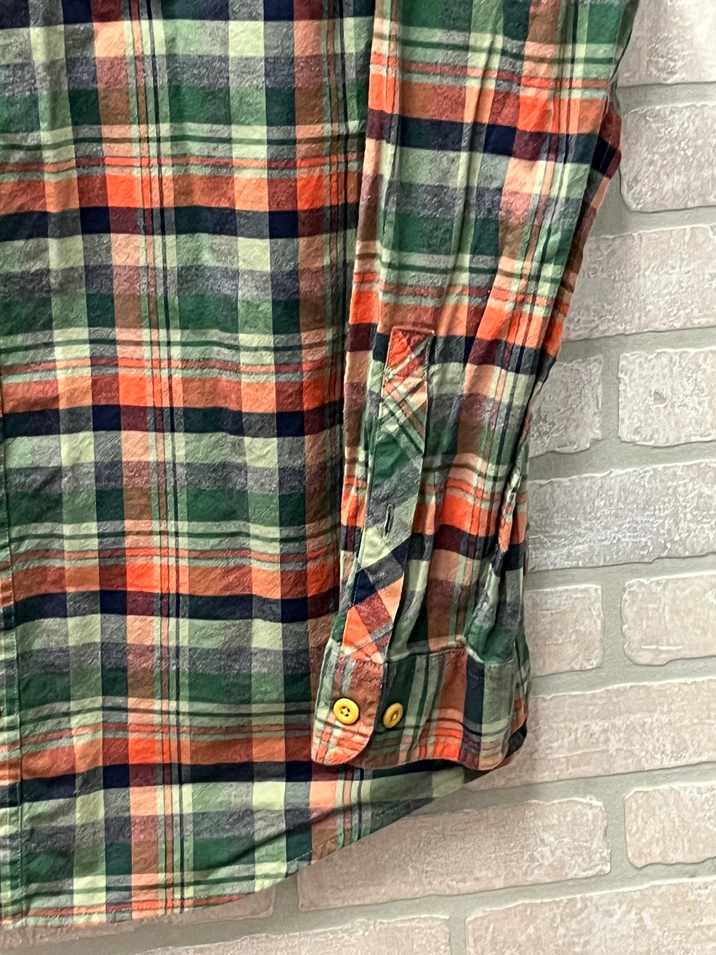 Duluth trading Co.long sleeve, button up flannel shirt men’s size extra large tall trim fit preowned