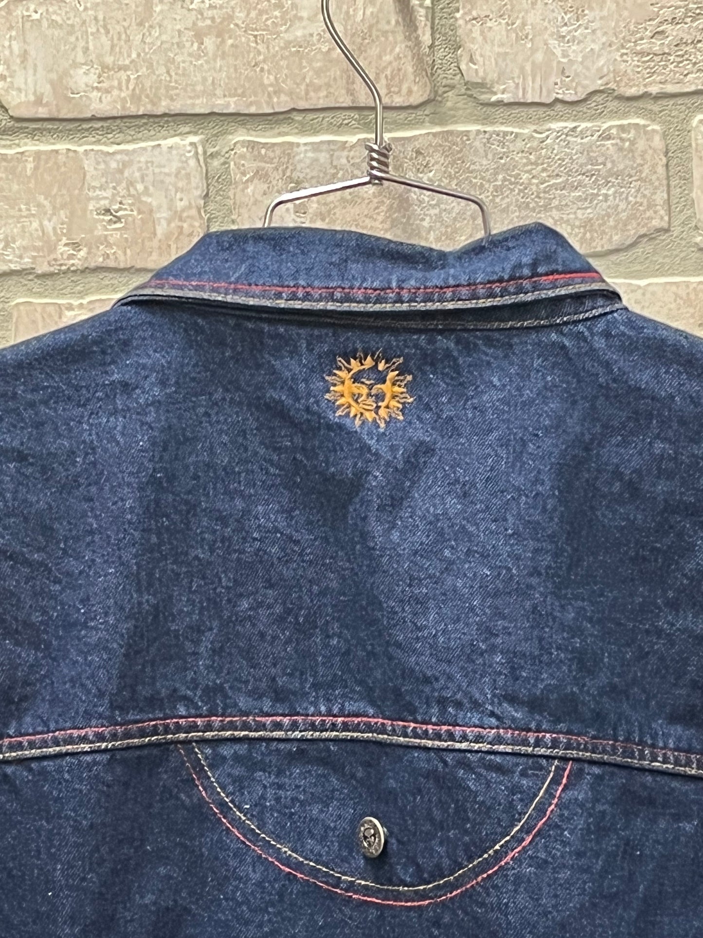 Vintage denim blue jean jacket with patches size4XL Truckers jacket