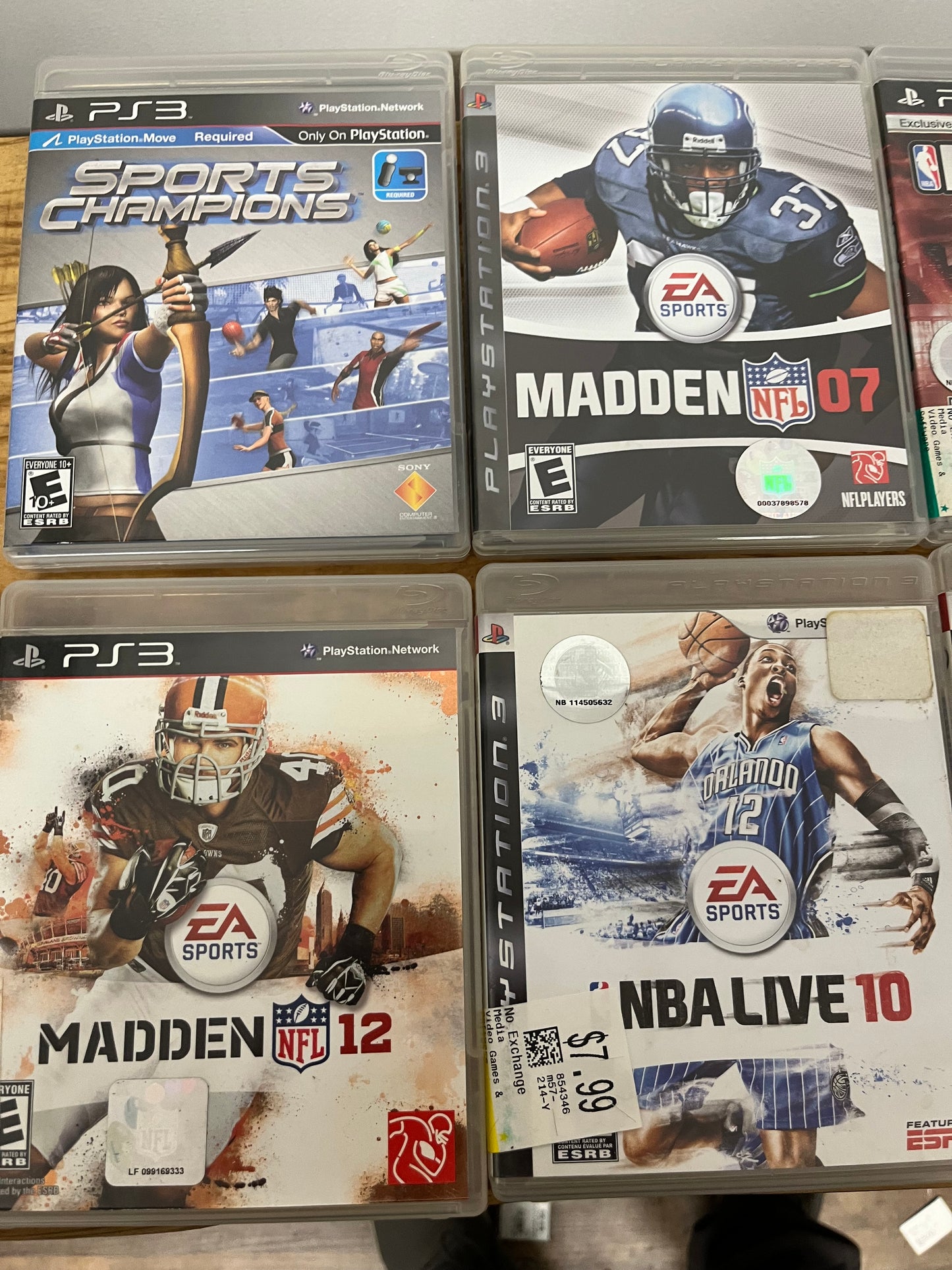 A lot of 8 PlayStation 3, sports games football basketball, hockey, athletic games preowned