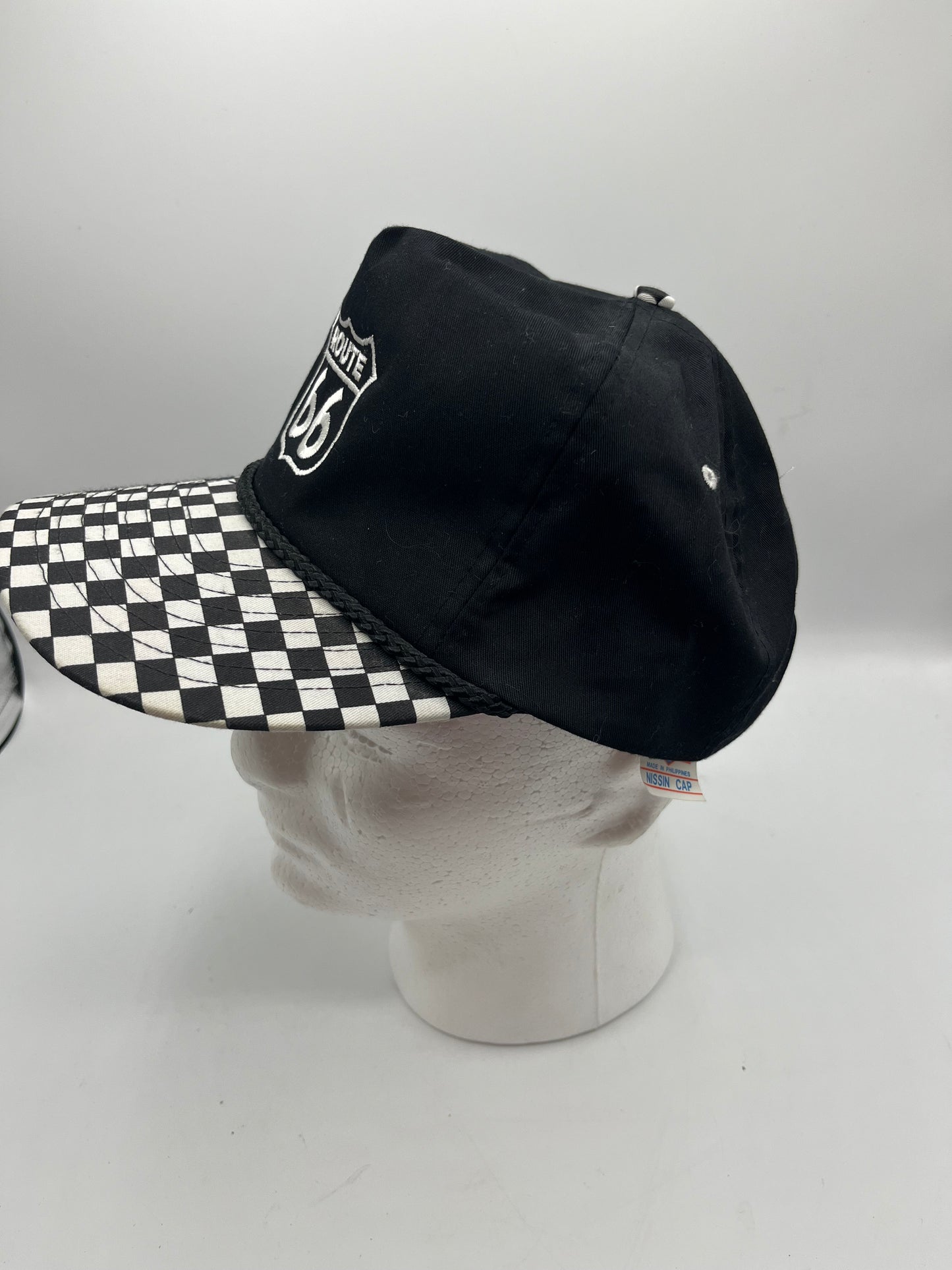 Route 66 snapback ball cap truckers hat, adjustable, black preowned