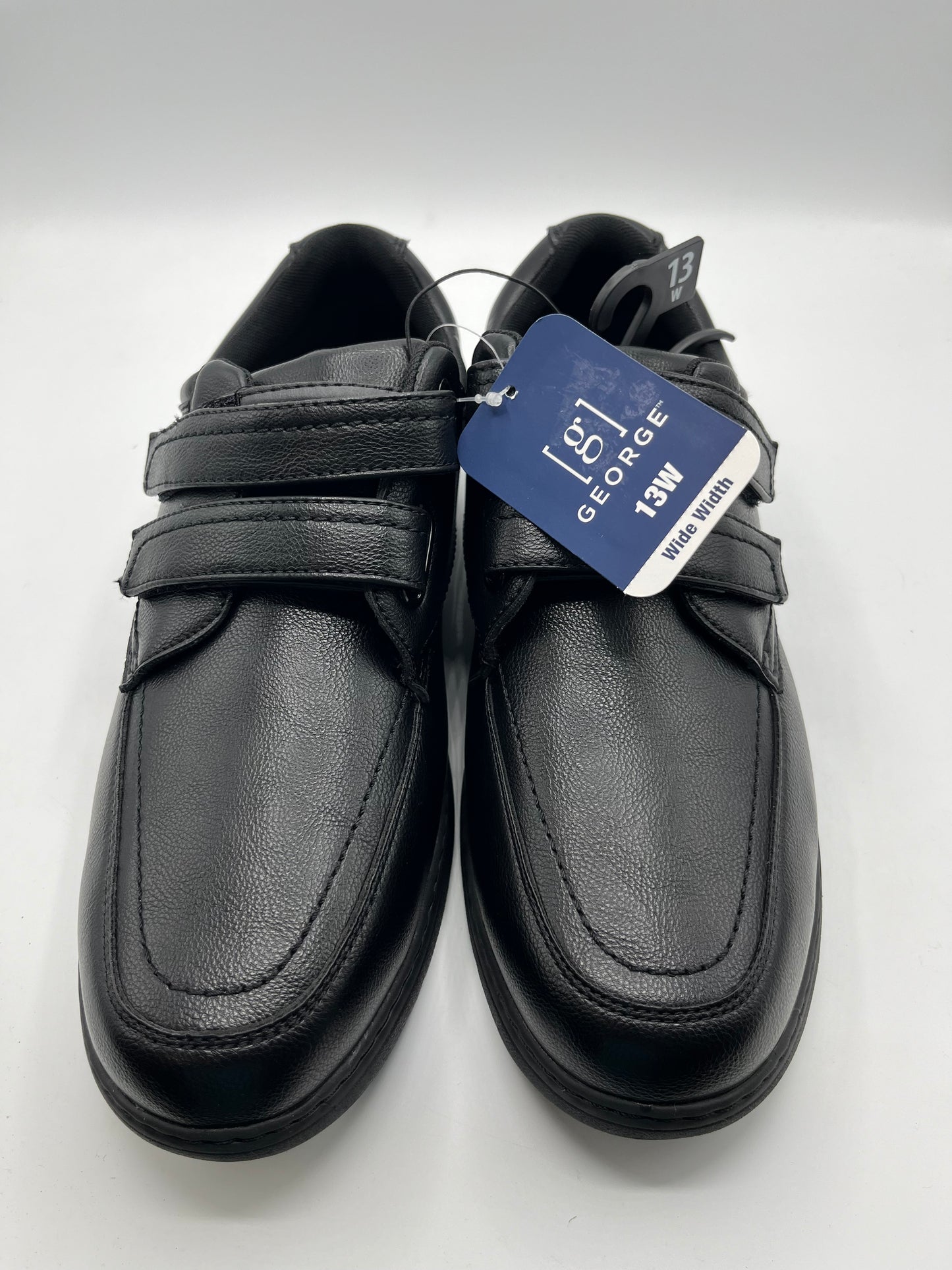 George casual black shoe size 13 wide strap opening