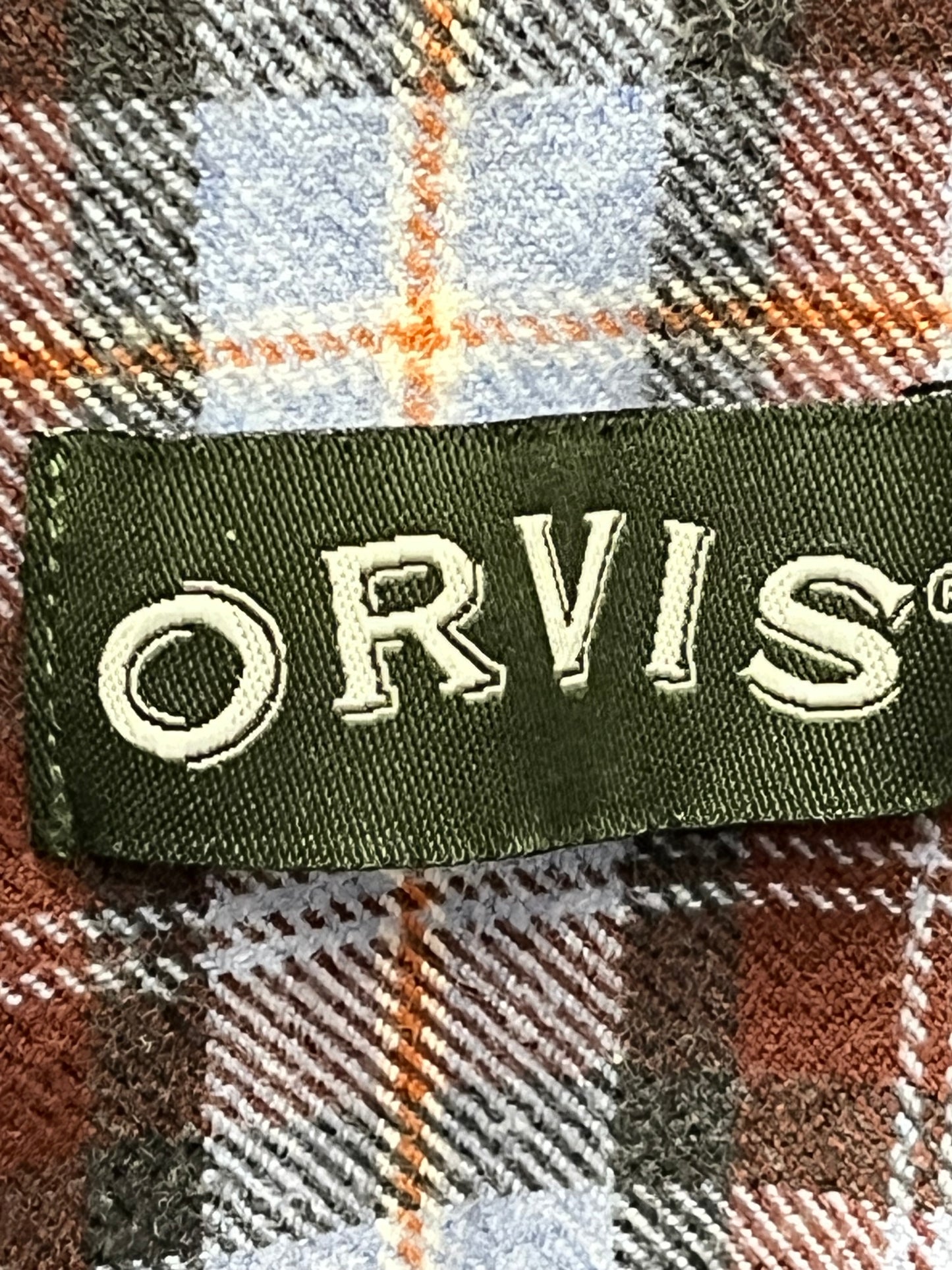 Orvis flannel shirt, long sleeve size medium tartan plaid luxury flannel preowned