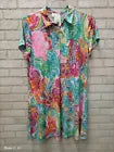 Ivy Road XL Bright Multicolor Paisley Zip Up Ring Short Sleeve Tunic Dress NWT