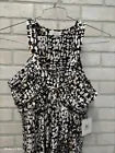 Calvin Klein NWT Sz 12 Geometric Sleeveless Stretchy Summer Dress Brown Black