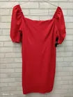 NY & C Red Midi Dress With Puff Sleeves Pencil Zip Size XXL Valentine's NWT