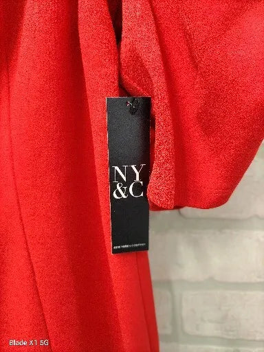 NY & C Red Midi Dress With Puff Sleeves Pencil Zip Size XXL Valentine's NWT