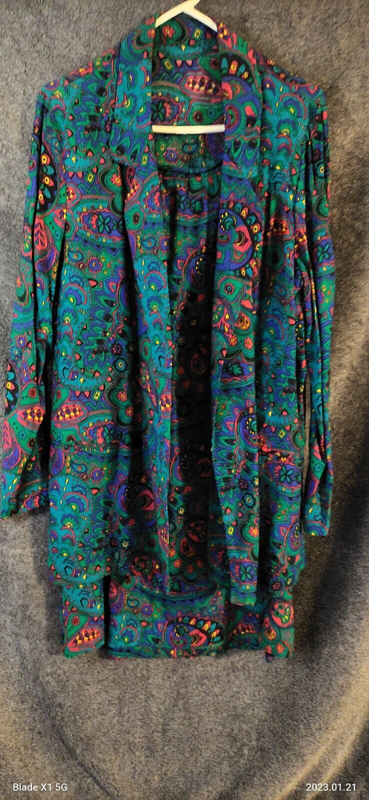 True VTG ILGWU Beautiful 2Pc Dress Suit Vivid Colors med. Sz 12. made in the USA