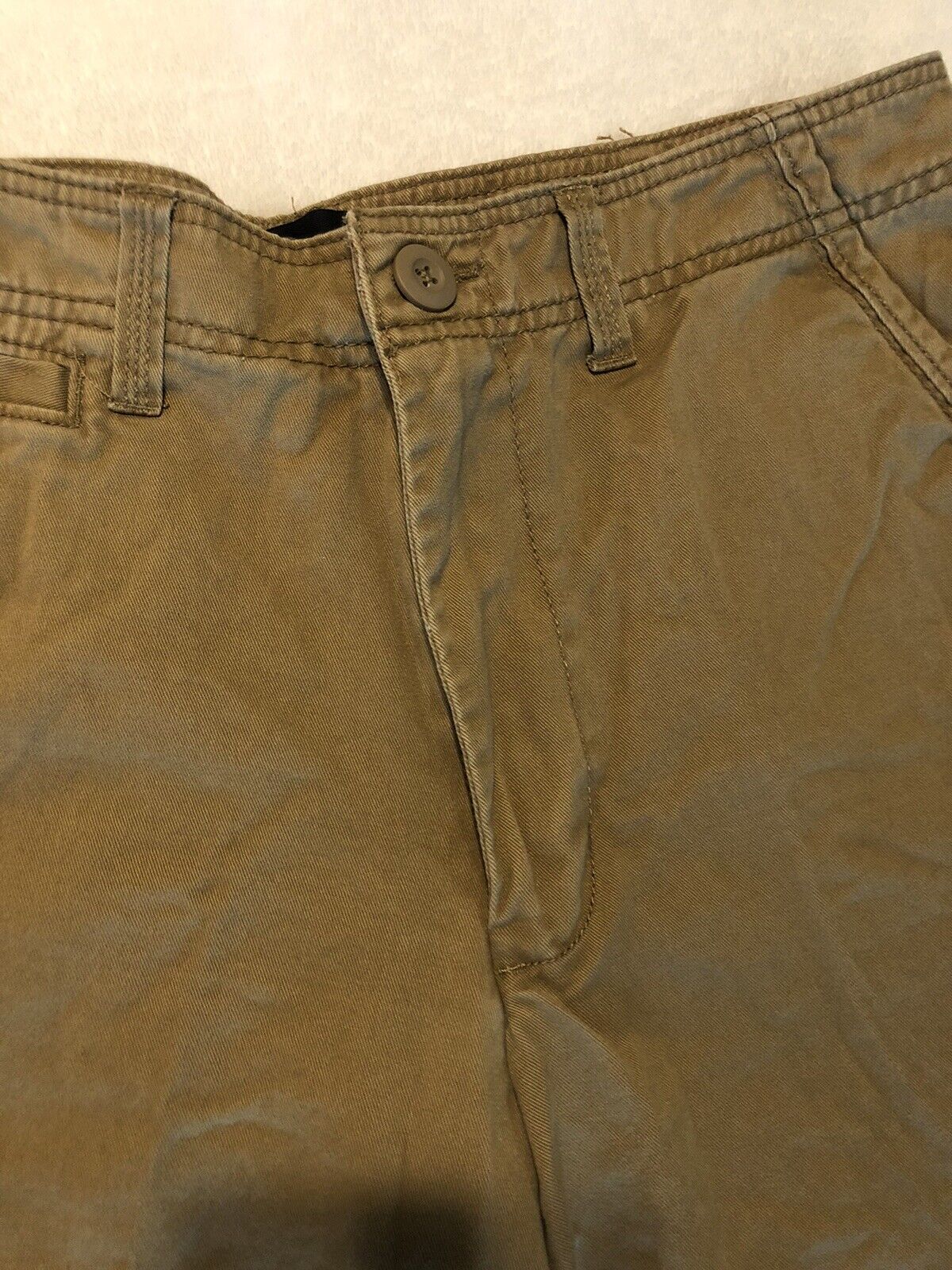 OP Ocean Pacific Cargo Shorts Mens 34 Khaki Zip Pocket Hiking Skateboarding