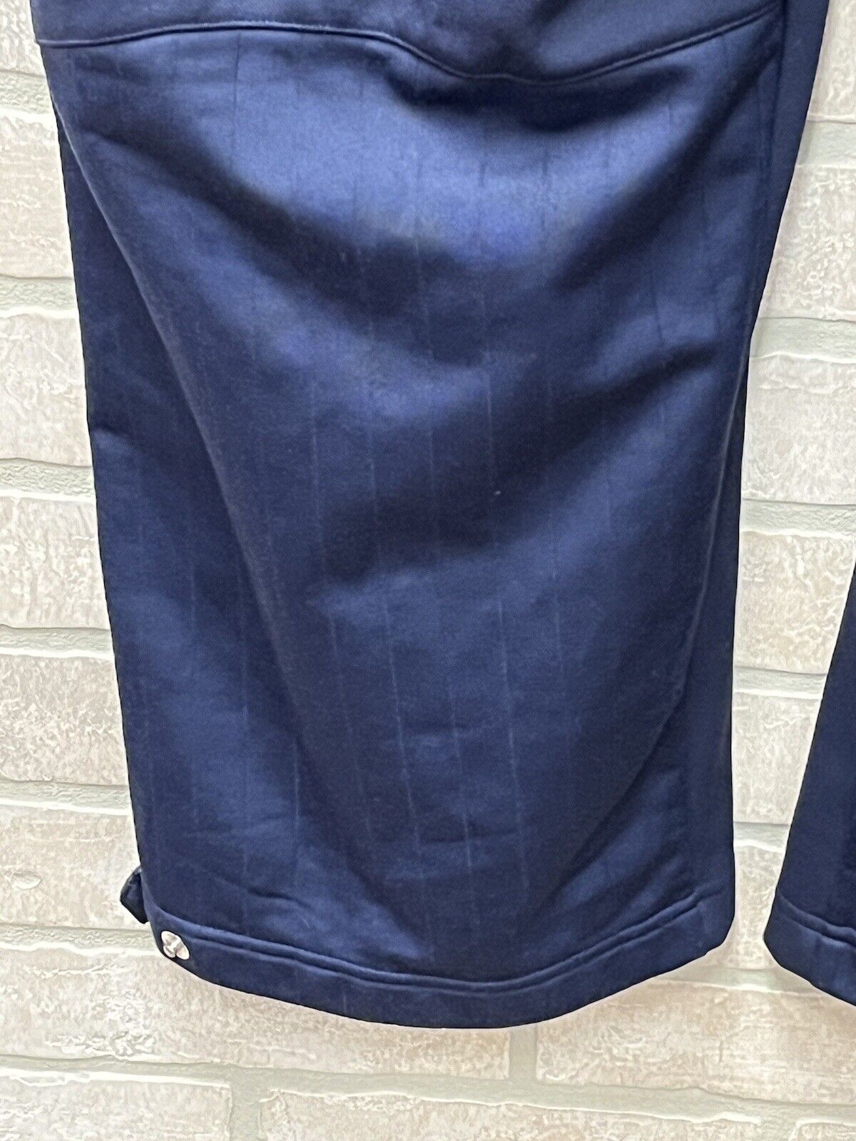 Adidas Mens Navy Blue Track Pants Pull On Elastic Waist Zip Pockets Size XL