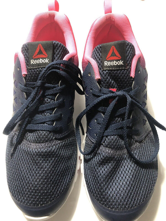 Reebok Women’s Sublite Cushion Work, Navy/Pink Alloy Toe  Shoes, Size 9.5