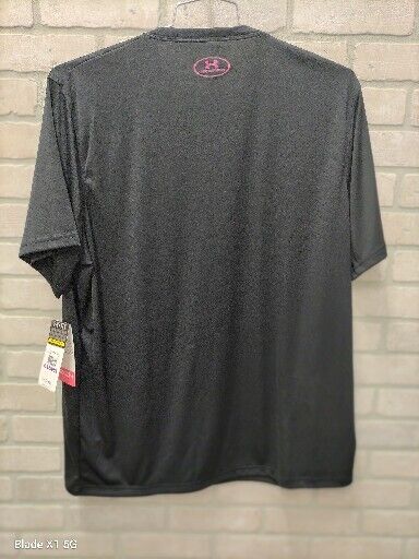 Under Armour Heat Gear Loose Fit Mens Power In Pink Sports SZ 2XL Black Shirt