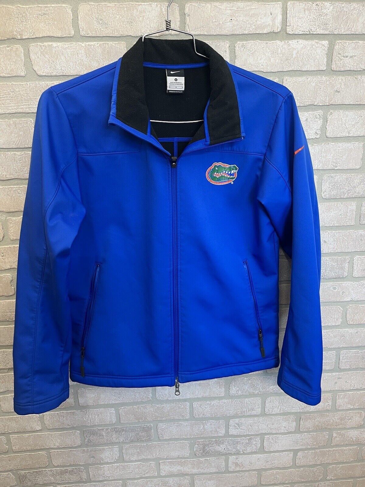 Florida Gators nike Fleece Jacket Coat Sz M Blue Gator Logo Nike Check