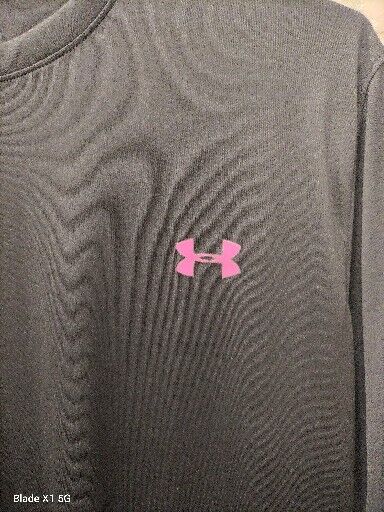 Under Armour Heat Gear Loose Fit Mens Power In Pink Sports SZ 2XL Black Shirt