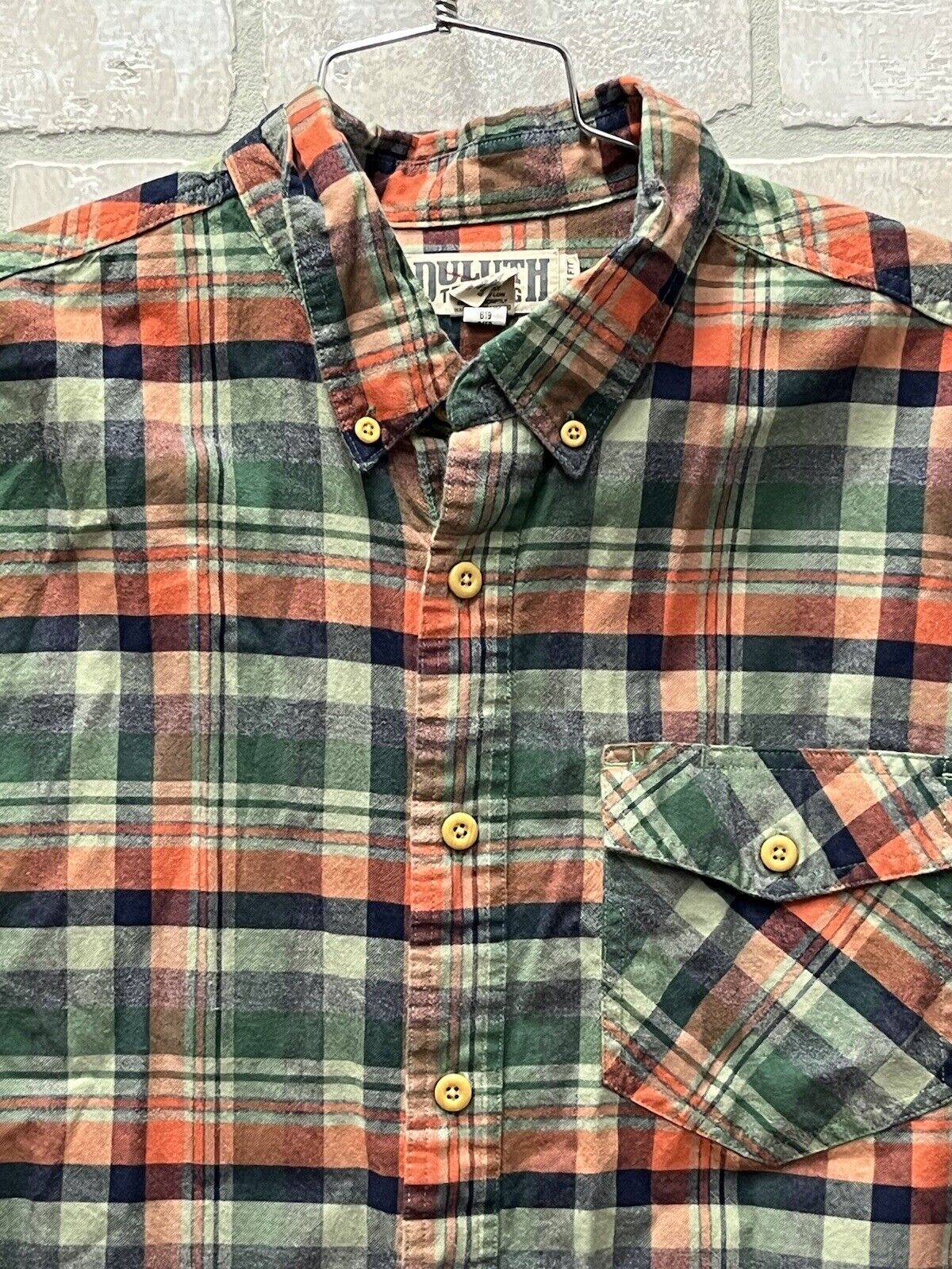 Duluth trading co Long Sleeve Button Up Flannel Shirt Sz XL Tall Tartan Plaid