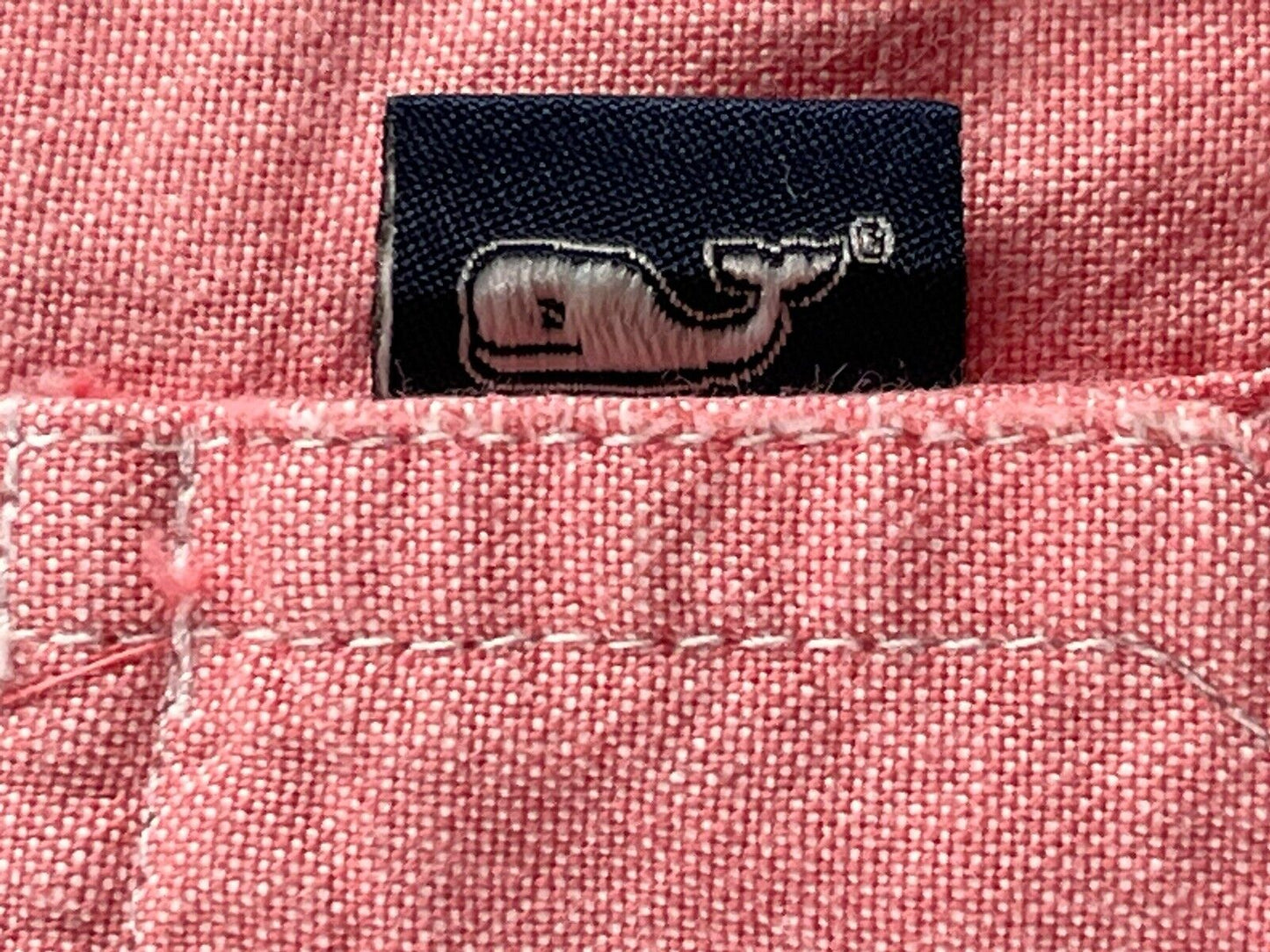 Vineyard Vines LARGE PINK Dock Shirt Men's LONG SLEEVE 100% Cotton Pockets Whale