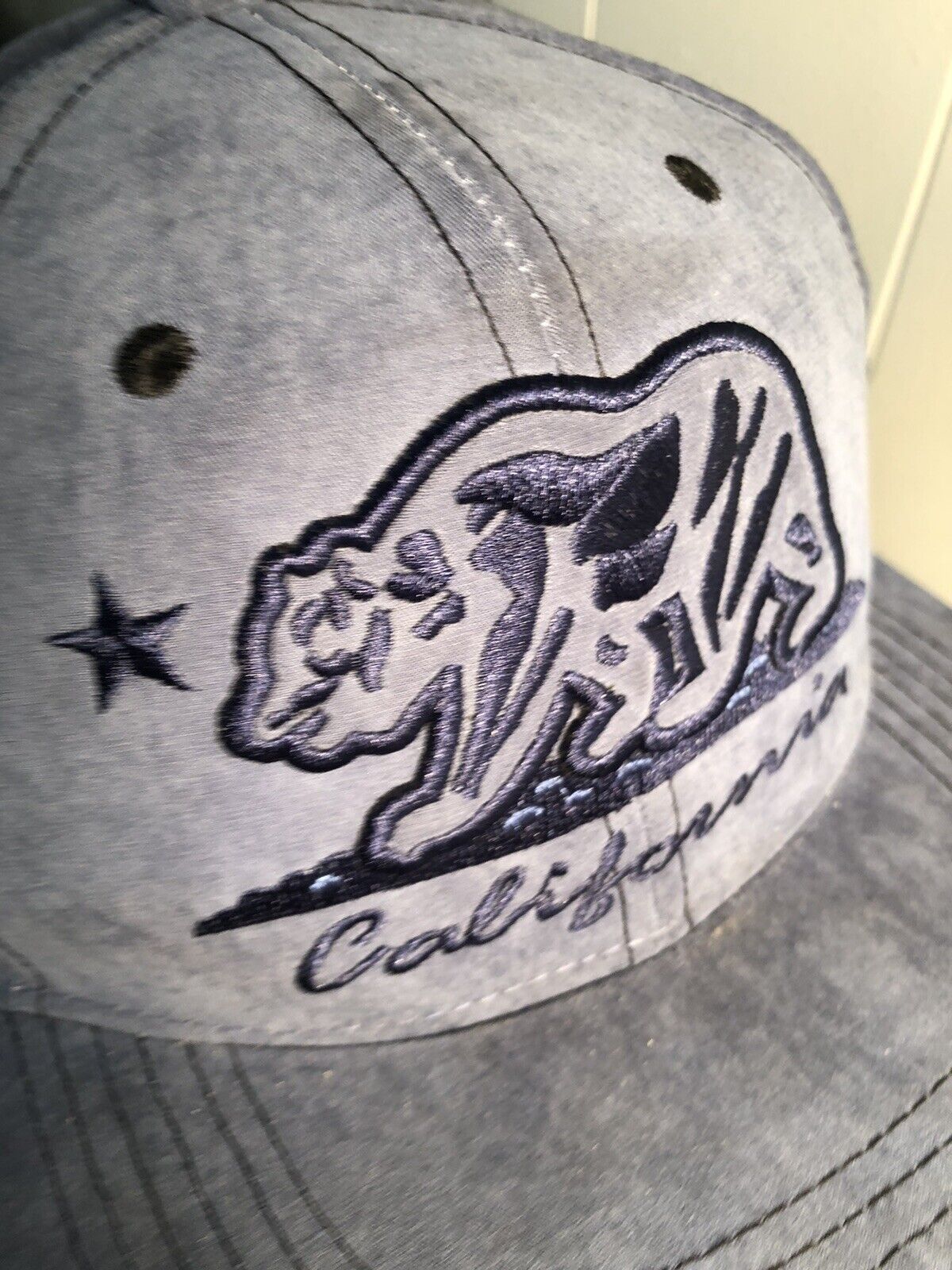 California Bear Logo Cap Hat Snapback Blue Truckers Hat Ball Cap