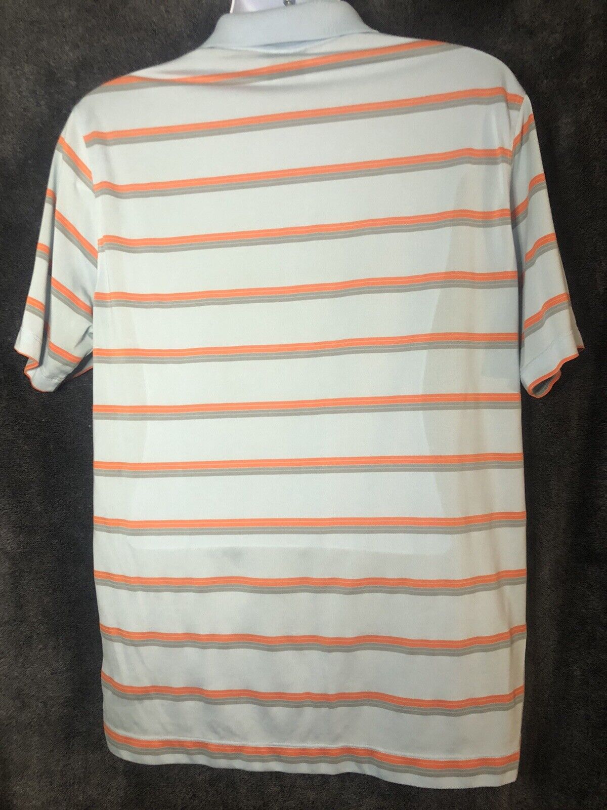 Nike Tour Polo Shirt L/G/G Spring Orange And Gray Stripes, Golf Performance