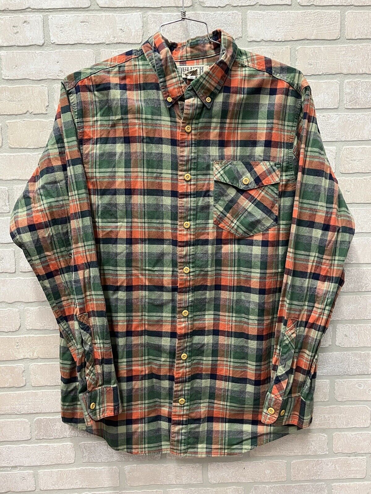 Duluth trading co Long Sleeve Button Up Flannel Shirt Sz XL Tall Tartan Plaid