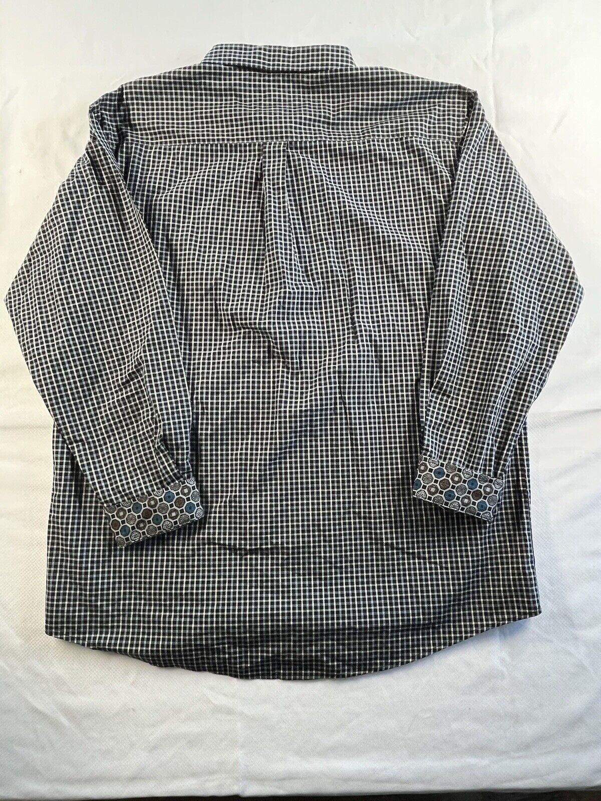 Cinch Button Down Collar Shirt Men's XXL Long Sleeve Cotton Plaid Pocket Logo