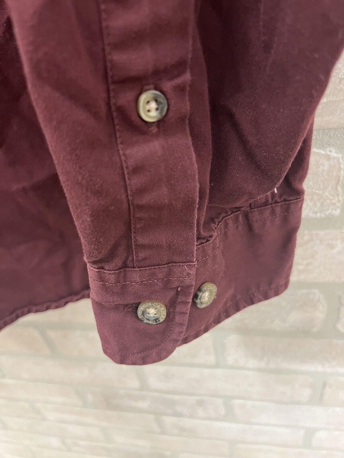 CARHARTT Shirt Heavy Cotton Outdoor Wear or Work Shirt Maroon color Men’s large