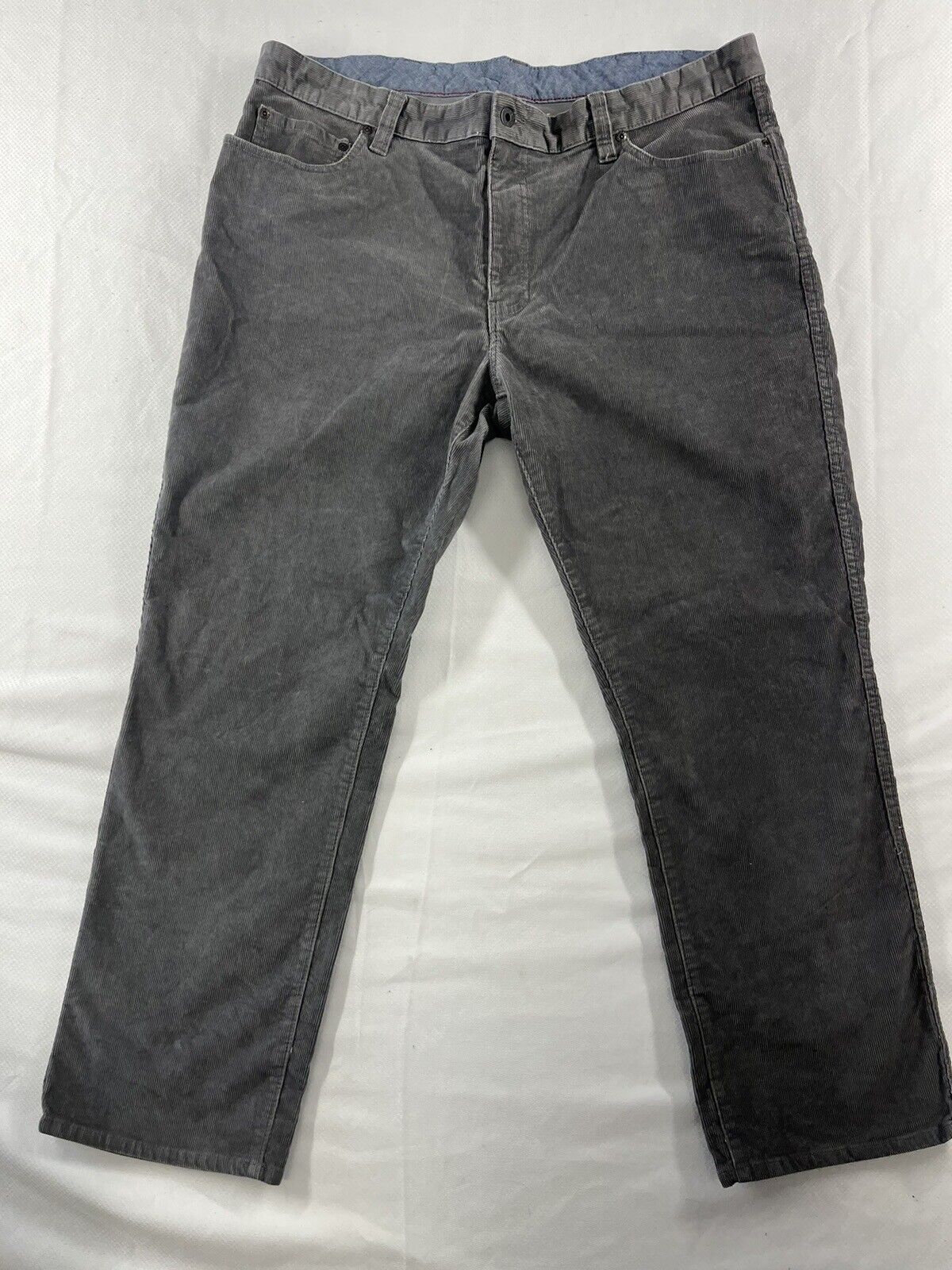 L.L. Bean Corduroy Pants Men's 40 x 29 Grey Cotton Outdoor Standard 5-Pocket