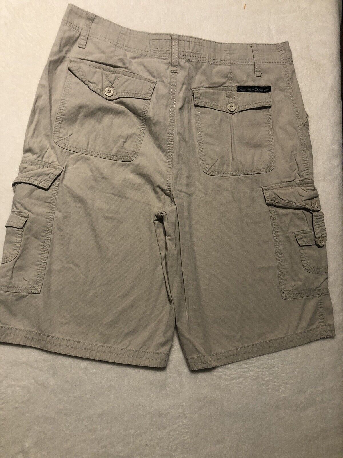 Beverly Hills Polo Club Cargo Shorts Mens 32 Color Khaki 100%Cotton RN 59782