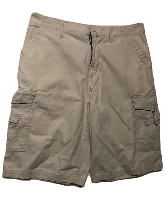 Beverly Hills Polo Club Cargo Shorts Mens 32 Color Khaki 100%Cotton RN 59782