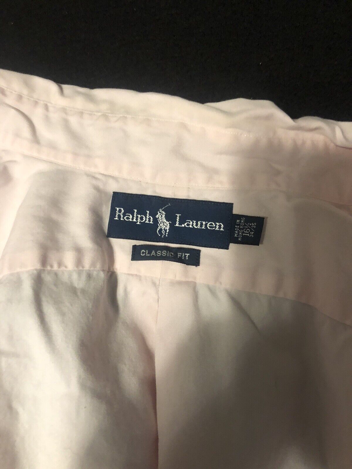 Ralph Lauren Men Dress Shirt Long Sleeve Size 16  34/35 Button Classic Fit Peach