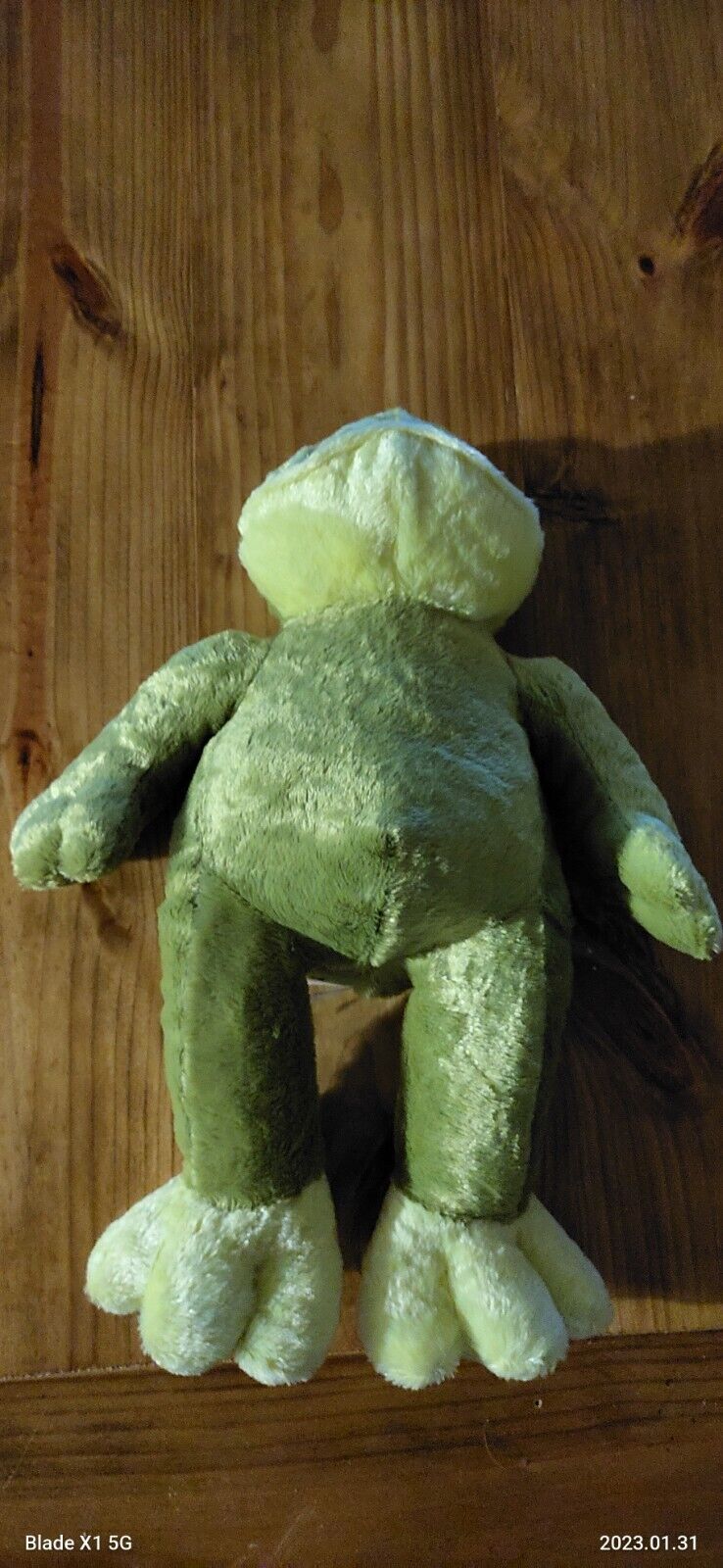 Dan Dee Butter Soft Green Frog Plush 18" secret pouch Dress Me Stuffed Animal