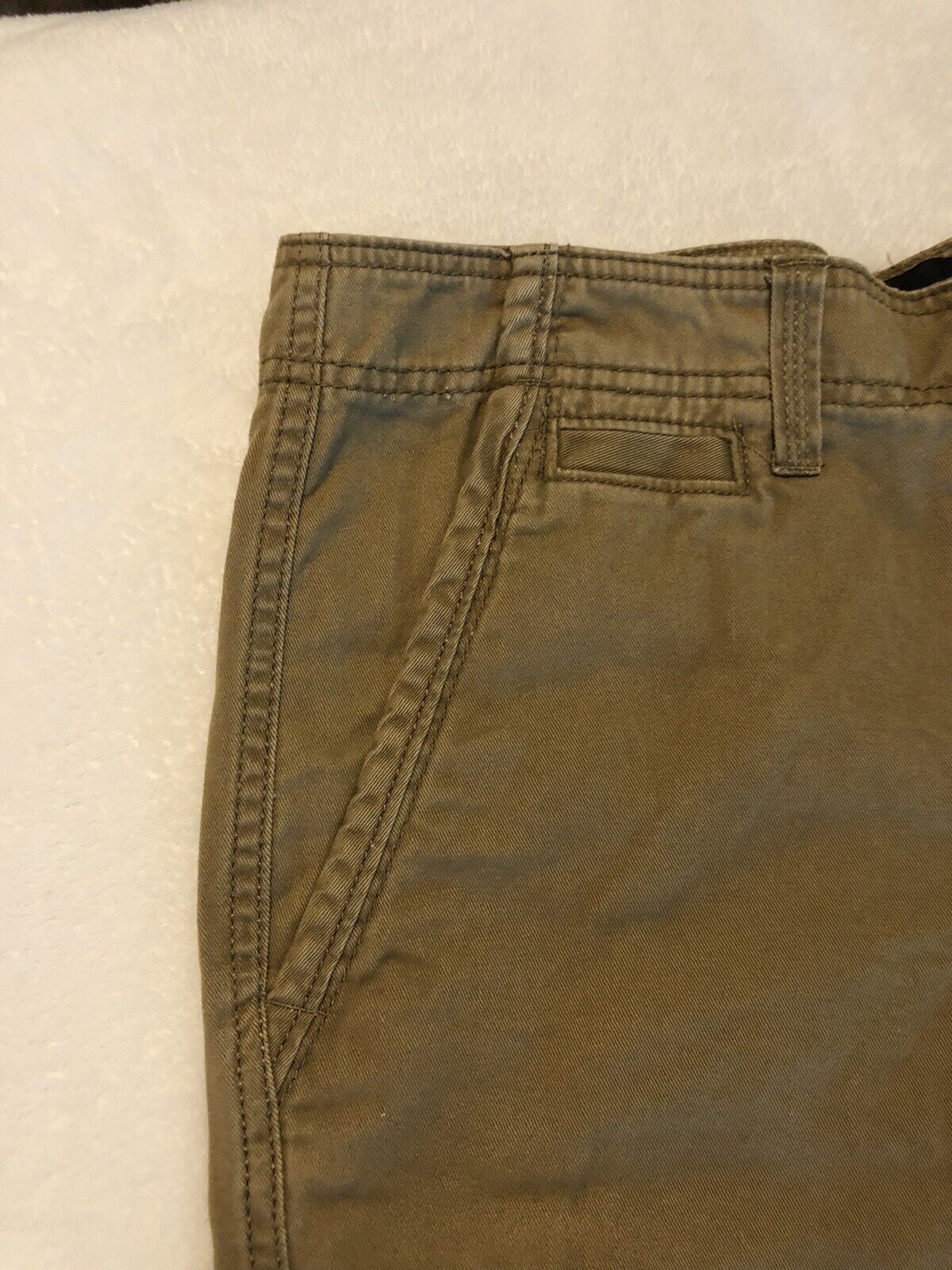 OP Ocean Pacific Cargo Shorts Mens 34 Khaki Zip Pocket Hiking Skateboarding