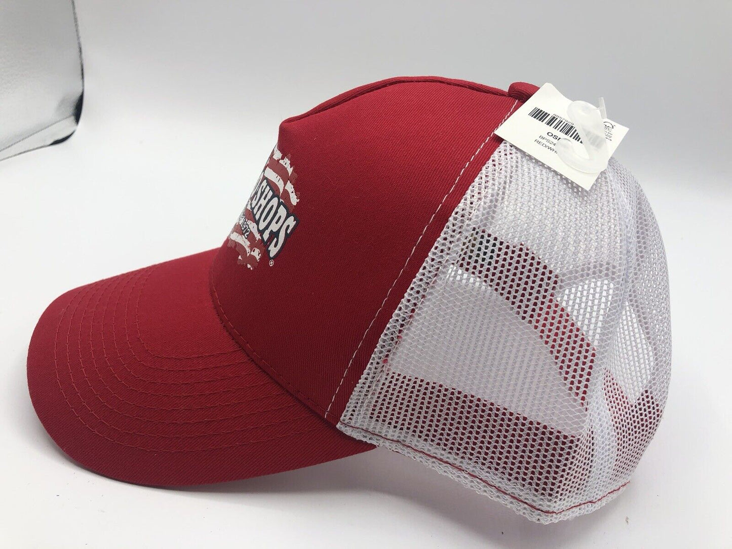 Bass Pro Gone Fishing Trucker Hat snap back red and white New W tags since 1972