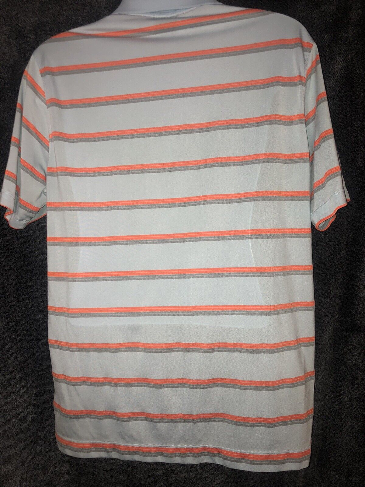 Nike Tour Polo Shirt L/G/G Spring Orange And Gray Stripes, Golf Performance