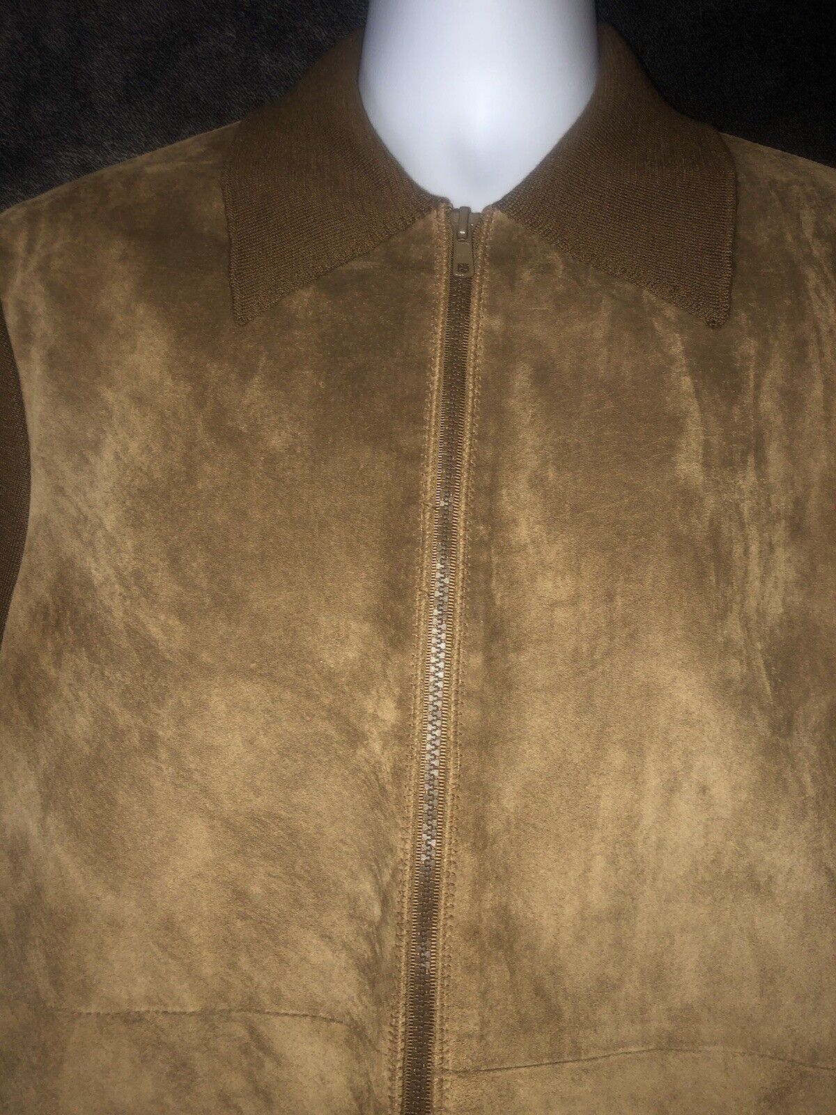 Brandon Thomas Leather Wool Coat Dress Jacket Size 1X or XL Full Zip Up